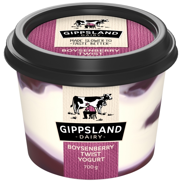 Gippsland Dairy Boysenberry Twist Yogurt 700g