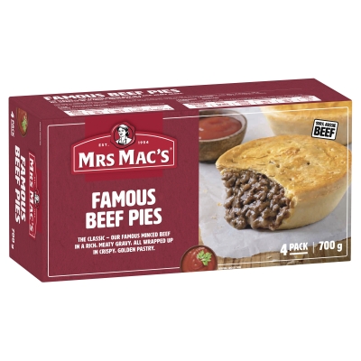 Mrs Macs Beef Pie 4 Pack 700g