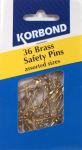 Korbond Safety Pins Brass Assorted Sizes 36