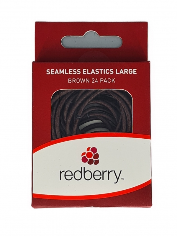 Redberry Seamless Hair Ties Large Brown 24 Pack