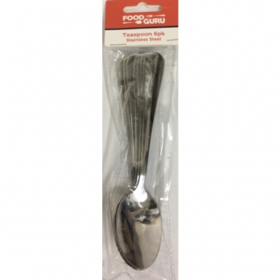 Food Guru Stainless Steel Cutlery Teaspoon 6 Pack