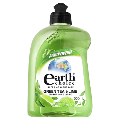 Earth Choice Ultra Dishwashing Liquid Green Tea & Lime 500ml