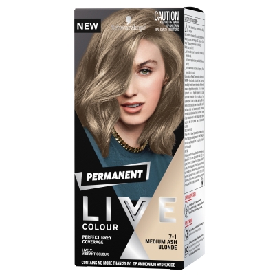 Schwarzkopf Live Colour Permanent Medium Ash Blonde 7.1 
