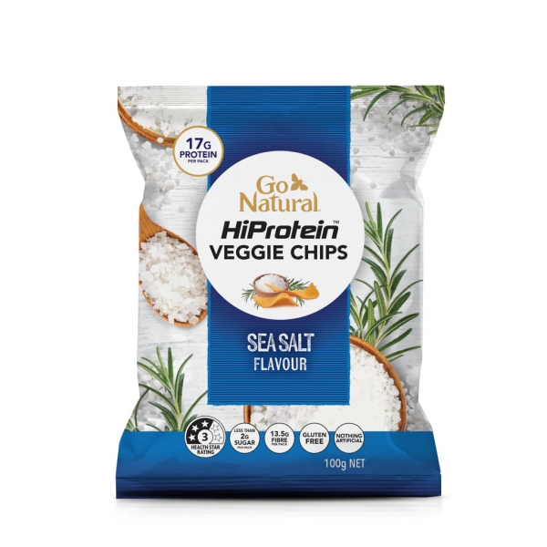 Go Natural HiProtein Veggie Chips Sea Salt 100g