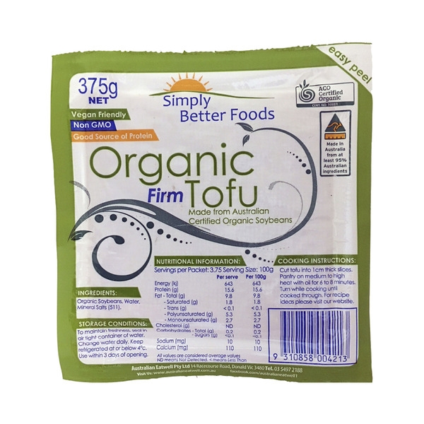 Simply Better Organic Firm Tofu 375g