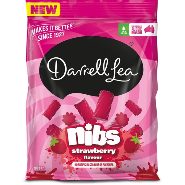 Darrell Lea Nibs Strawberry 200g