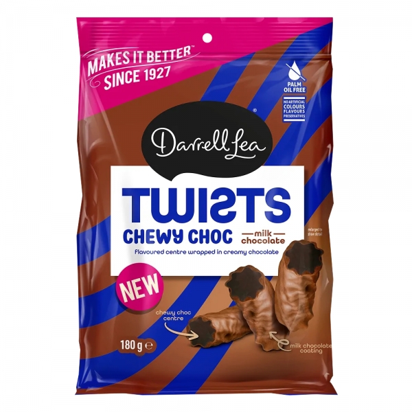 Darrell Lea Licorice Twists Chewy Choc 180g