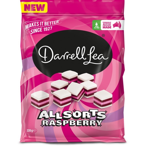 Darrell Lea All Sorts Raspberry 220g