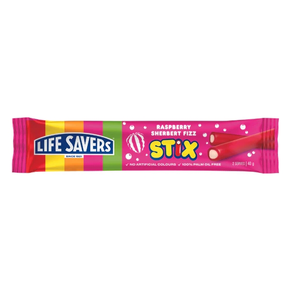 Life Saver Stix Sherbert Fizz Raspberry 40g