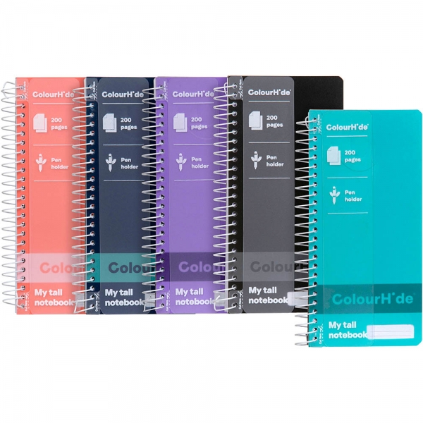 ColourHide My Tall Notebook Assorted Colours 200 Page 1 Pack