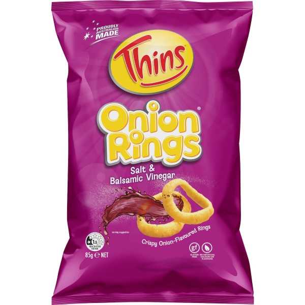 Thins Onion Rings Salt & Vinegar 85g