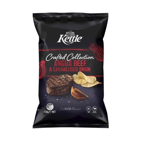 Kettle Chips Crafted Collection Angus Beef & Caramelised Onion 150g