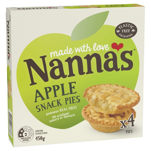 Nanna's Snack Pie Apple 4 Pack 450g