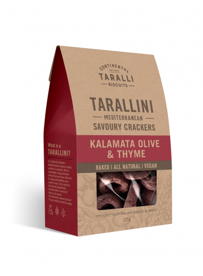 Continental Taralli Biscuits Tarallini Kalamata Olive & Thyme 125g