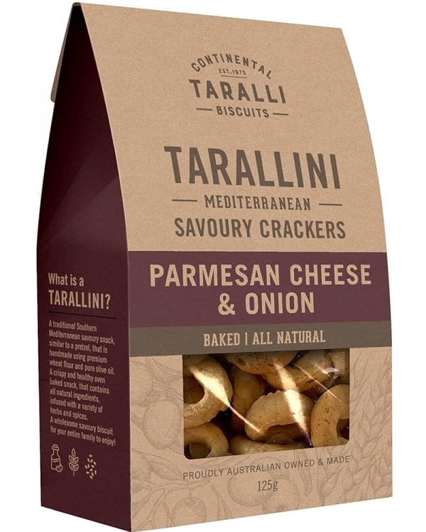 Continental Taralli Biscuits Tarallini Parmesan Cheese & Onion 125g