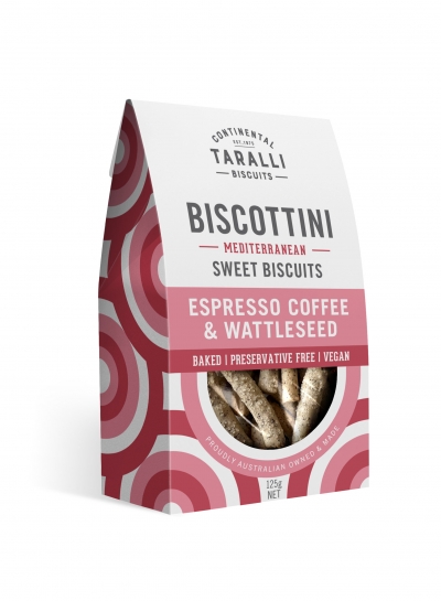 Continental Taralli Biscuits Biscottini Espresso & Wattleseed 125g