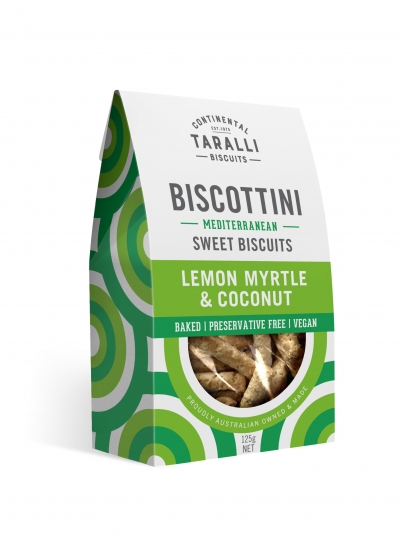 Continental Taralli Biscuits Biscottini Lemon Myrtle & Coconut 125g
