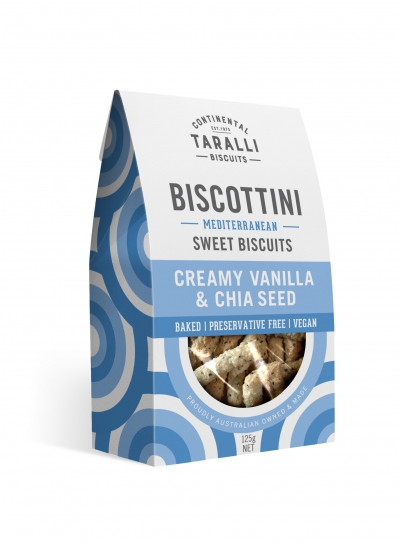 Continental Taralli Biscuits Biscottini Creamy Vanilla & Chia 125g