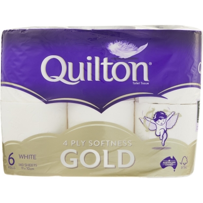 Quilton Toilet Roll Gold 4 Ply 6 Pack