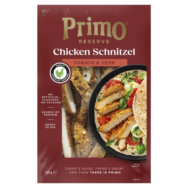 Primo Reserve Chicken Schnitzel Tomato & Herb 130g