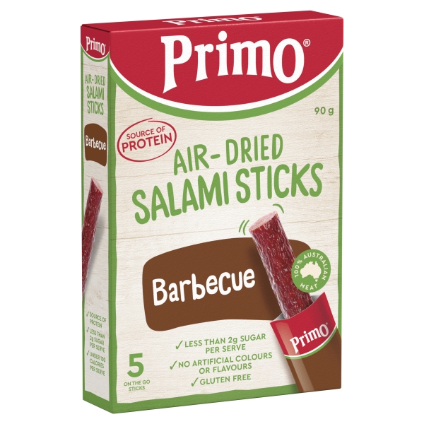 Primo Air-Dried Salami Sticks Barbecue 5 Pack 90g