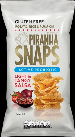 Piranha Active Probiotic Snaps Light & Tangy Salsa Gluten Free 50g