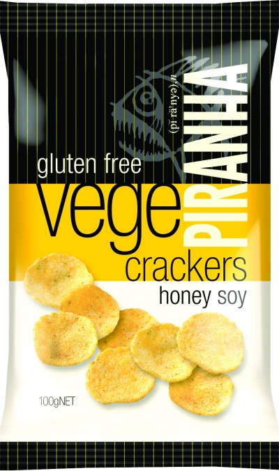 Piranha Vege Crackers Honey Soy Gluten Free 100g