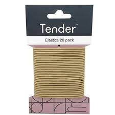Tender Hair Elastic Blonde Card 28 Pack