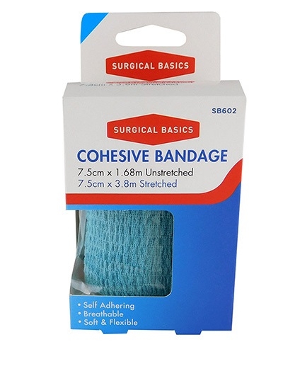 Surgical Basics Cohesive Bandage Blue 7.5cm 