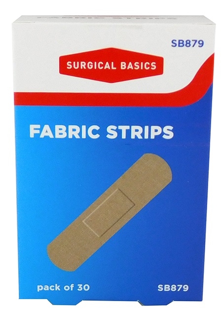 Surgical Basics Fabric Strips Latex Free 76 x 19mm 30 Pack