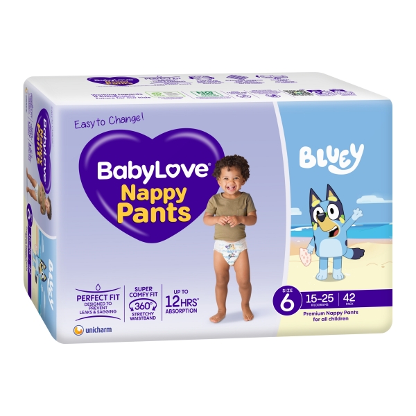 Babylove Nappy Pants Size 6 Junior 15-25kg 42 Pack