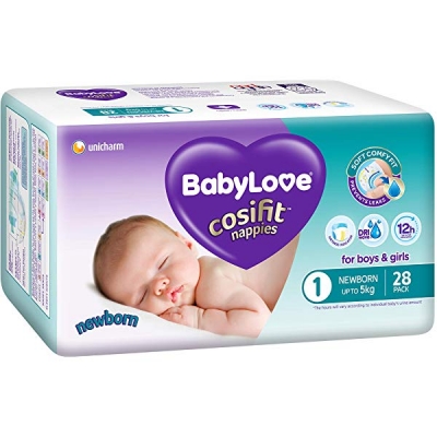 Babylove Nappies Crosfit Newborn Size 1 Up To 5kg 28 Pack
