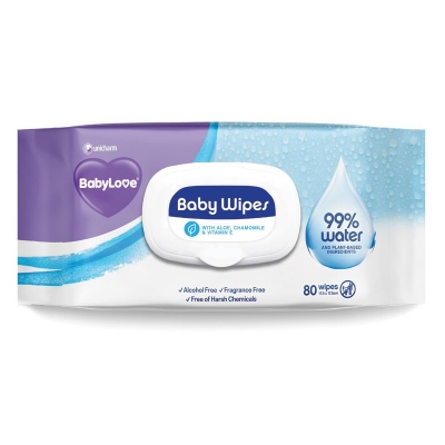 Babylove Baby Wipes 99% Water 80 Pack