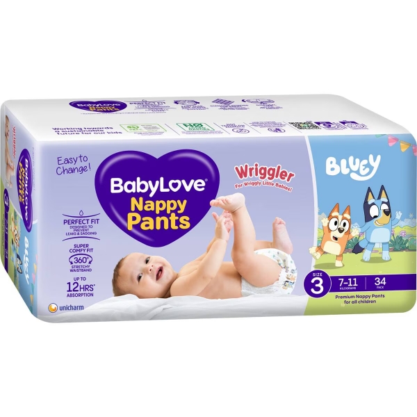Babylove Nappy Pants Size 3 34 Pack
