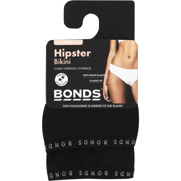 Bonds Women Briefs Hipster Black Size 14 2 Pack
