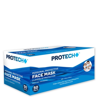 Protech Face Masks White 50 Pack