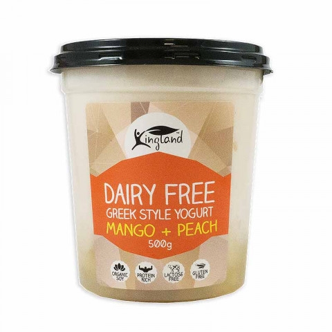 Kingland Dairy Free Greek Style Yoghurt Mango Peach 500g