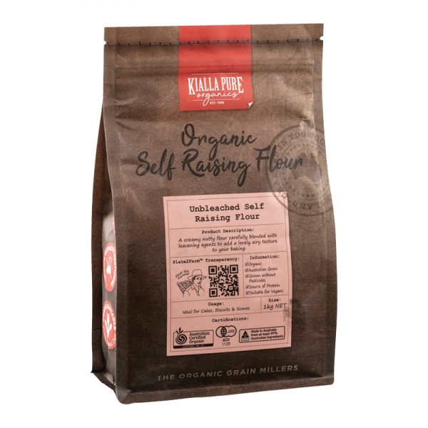 Kialla Pure Foods Organic Unbleached Self Raising Flour 1kg