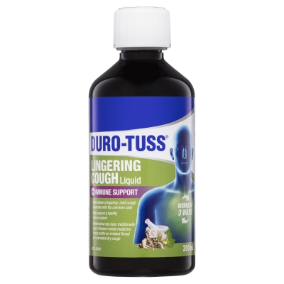 Duro-Tuss Lingering Cough Liquid Immune Support Blackberry & Vanilla 200mL