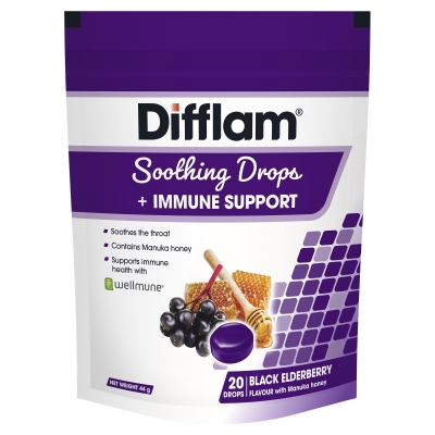 Difflam Soothing Drops Black Elderberry 20 Pack