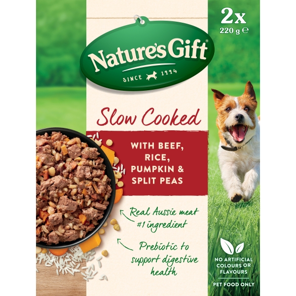 Nature's Gift Chilled Dog Food Slow Cooked Beef 2 x 220g