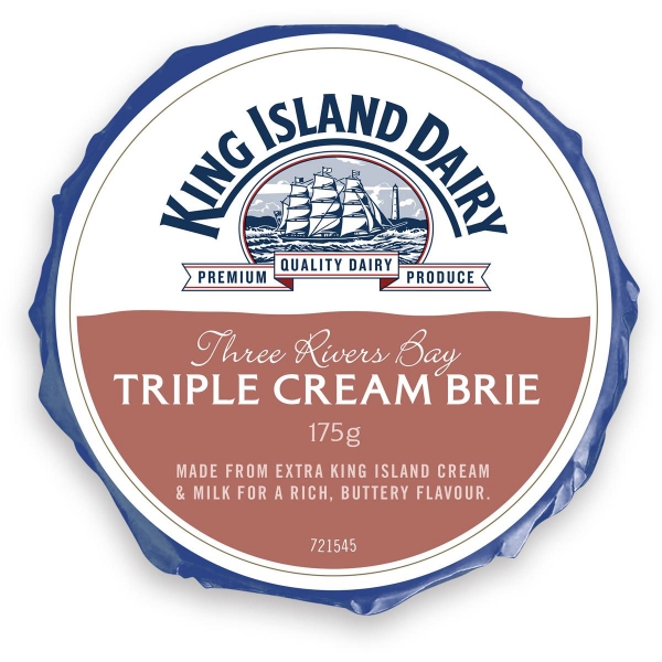 King Island Three Rivers Bay Triple Cream Brie 175g