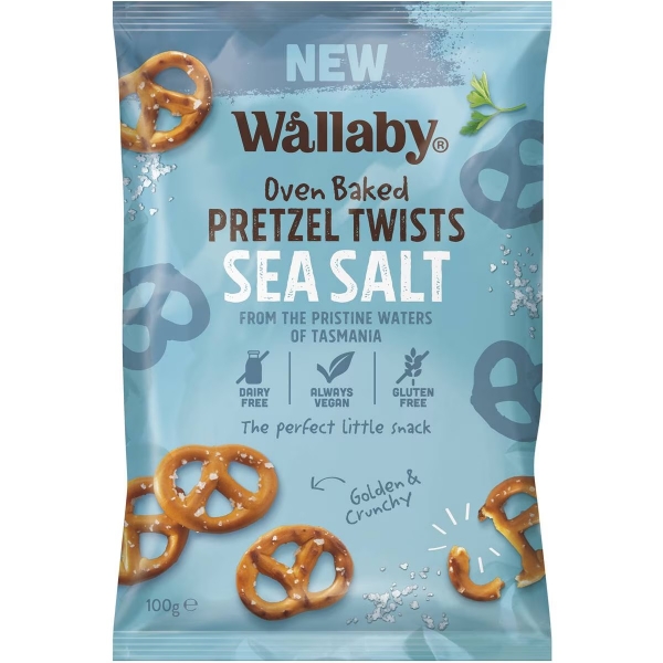 Wallaby Pretzel Twists Sea Salt 100g