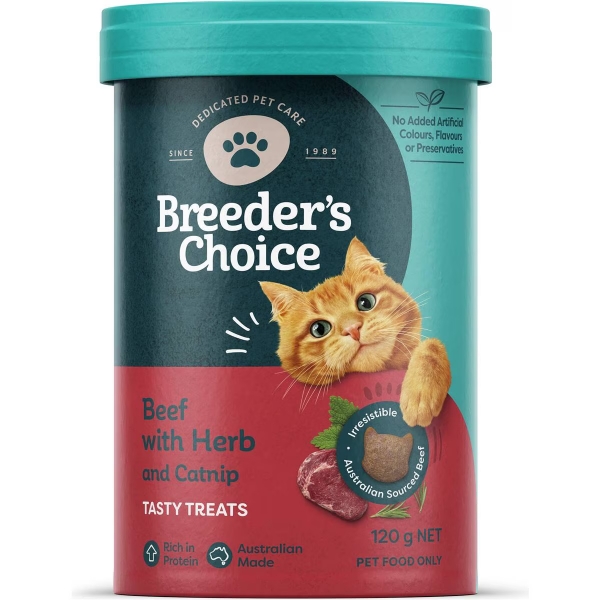 Breeders Choice CatTreat Beef With Herb & Catnip 120g