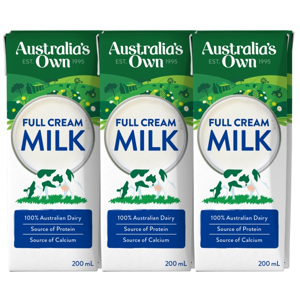 Australia's Own Full Cream Milk 6 x 200ml
