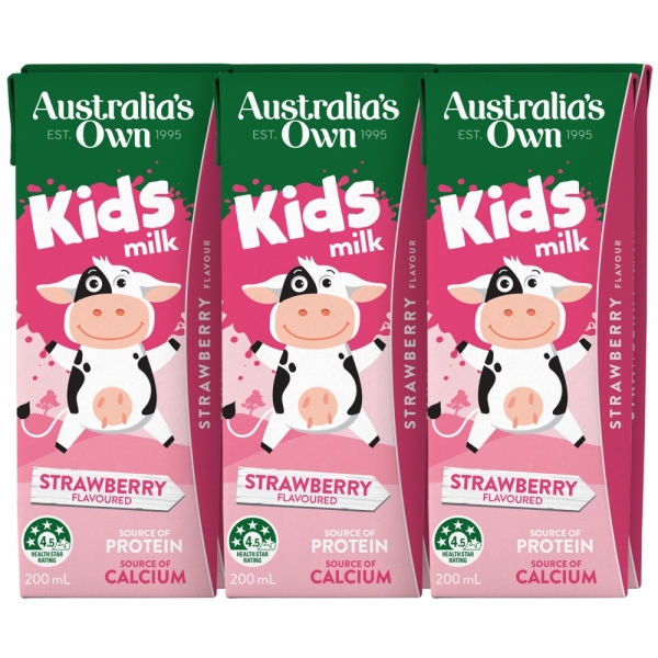 Australia's Own Strawberry Milk 6 x 200ml