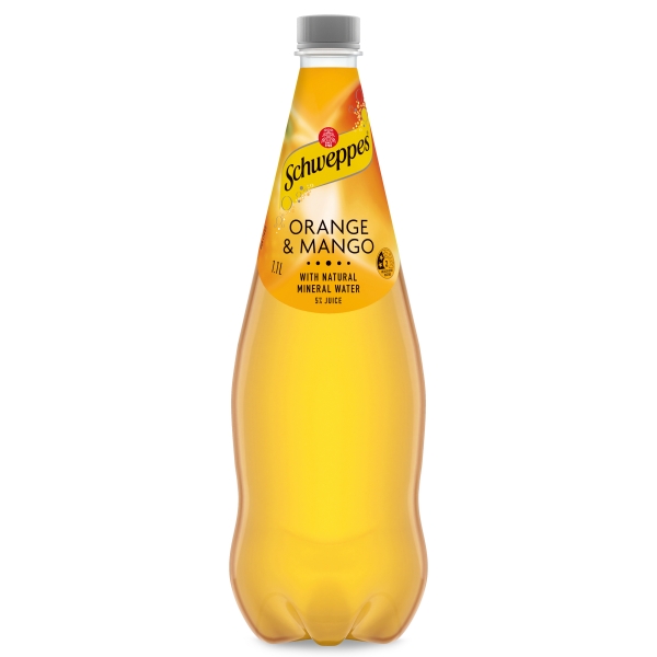 Schweppes Mineral Water Orange & Mango 1.1lt