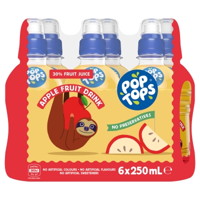 Pop Top Fruit Drink Apple 6 x 250ml