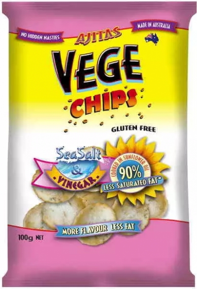 Ajitas Vege Chips Sea Salt & Vinegar 100g