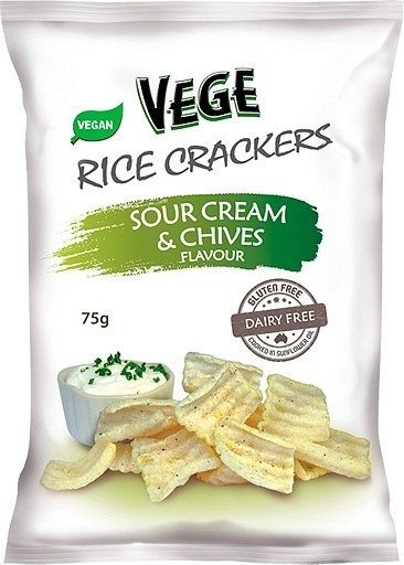 Ajita Vege Rice Crackers Sour Cream & Chives 75g